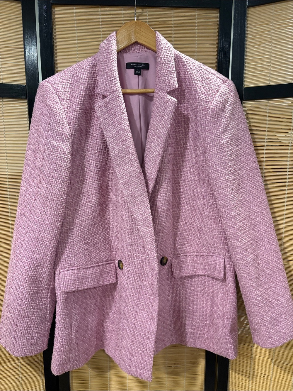 Ann Taylor Light Pink Bouclé Blazer Jacket